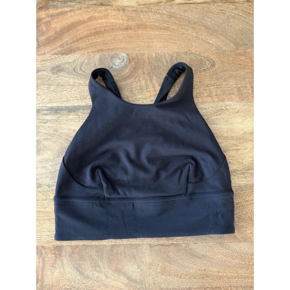 Lululemon Sports Bra Womens 6 Black Racerback Longline Athletic Yoga Workout